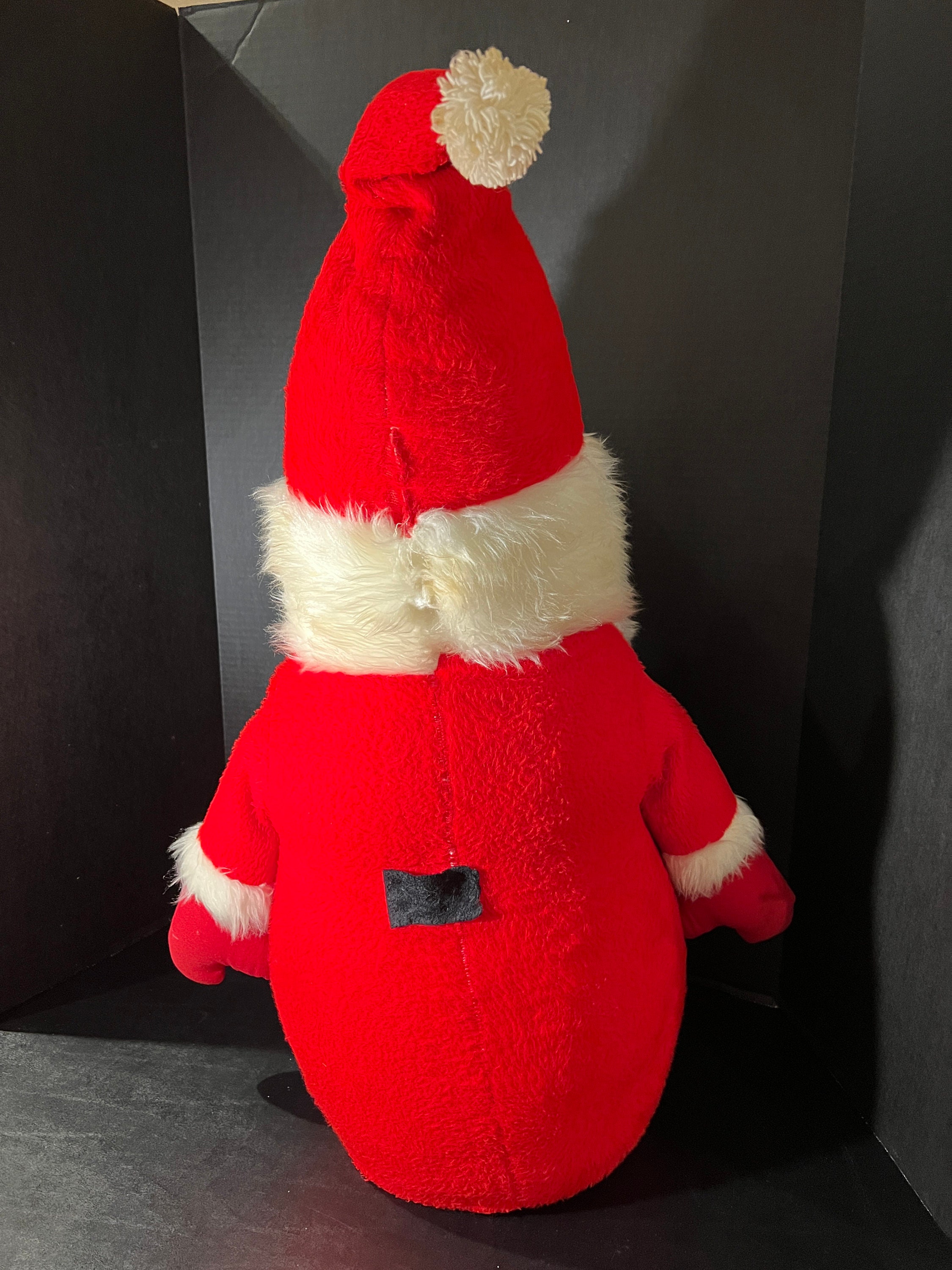 LARGE Roly Poly Santa Claus Celluloid Face 1960's 28 Inches