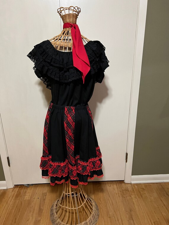 Vintage Square Dance Skirt Blouse Apache Tie and Pantaloons Etsy