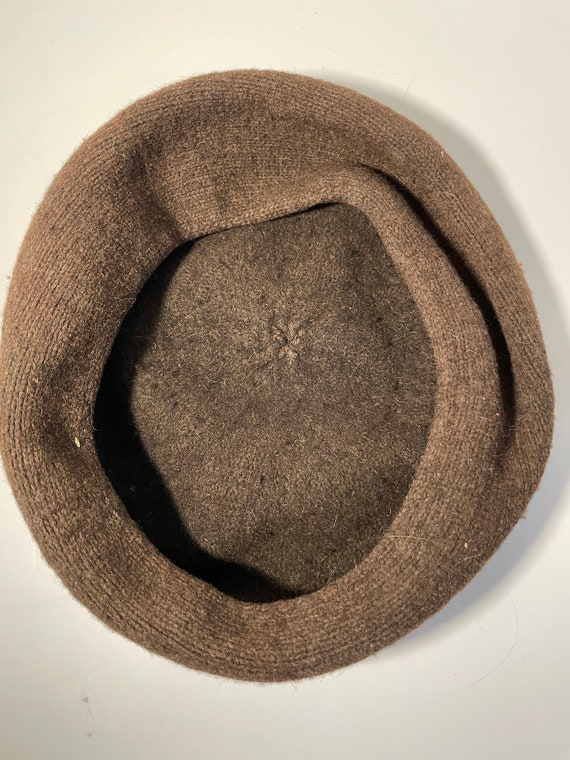 Vintage Child's Brown Wool Beret Small - image 7