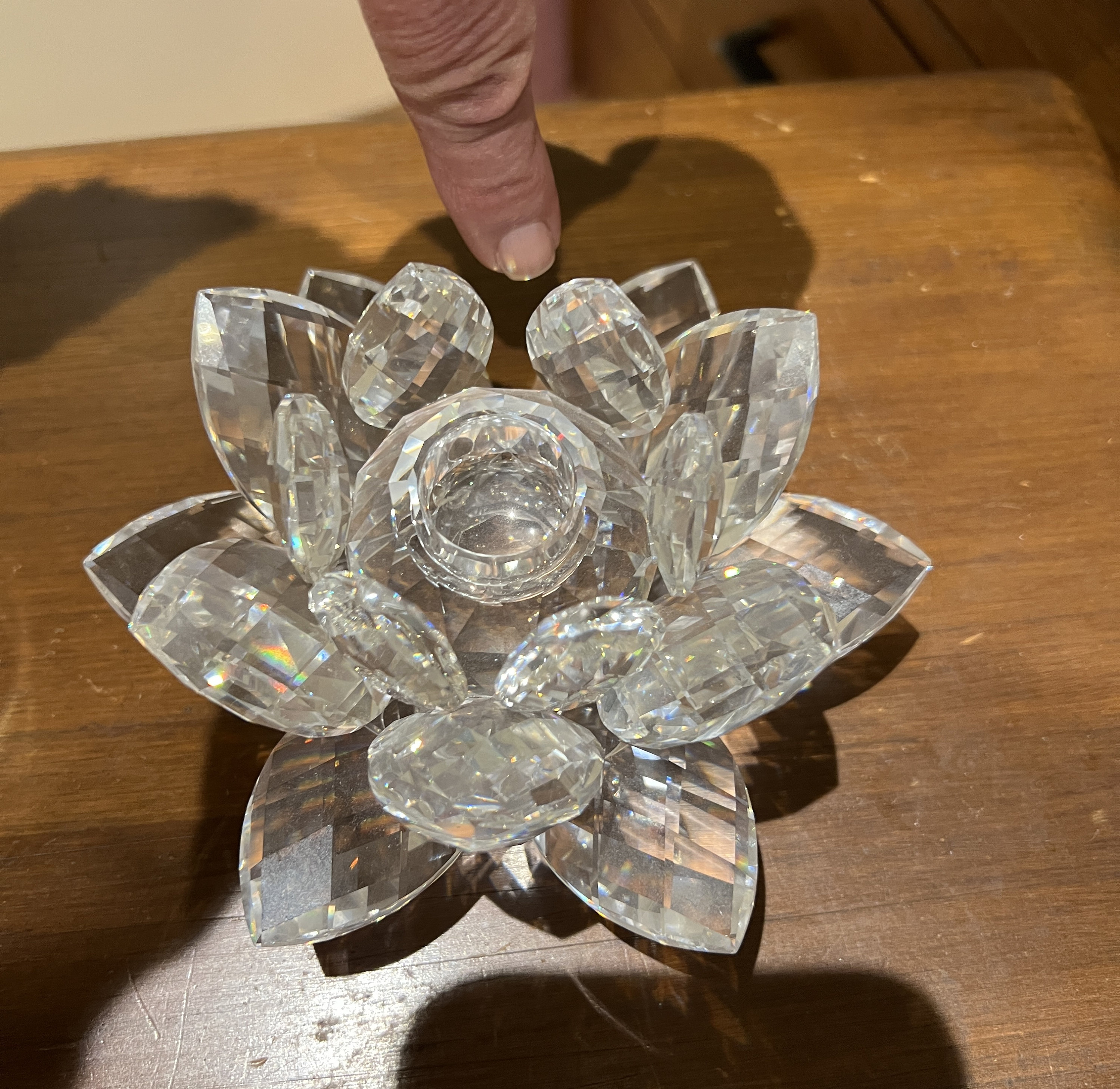Swarovski Waterlily Candleholder Rosaline small