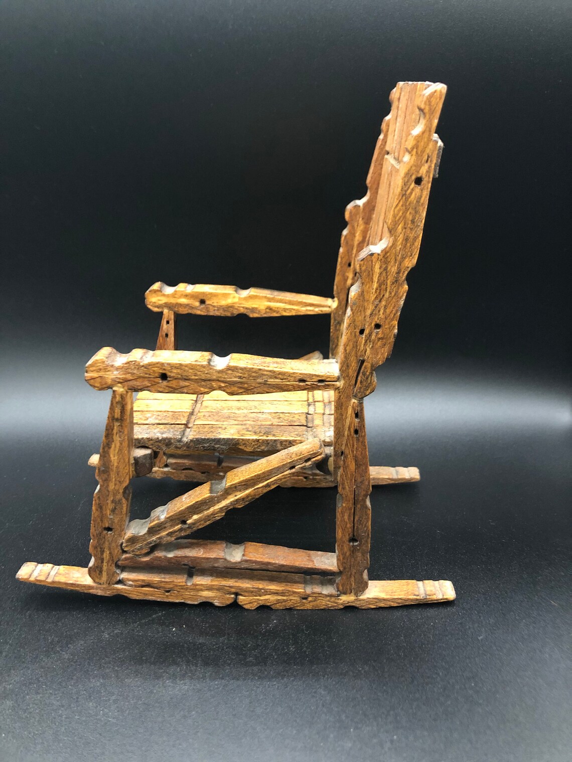Hand Made Folk Art Rocking Chair from Clothespins Etsy