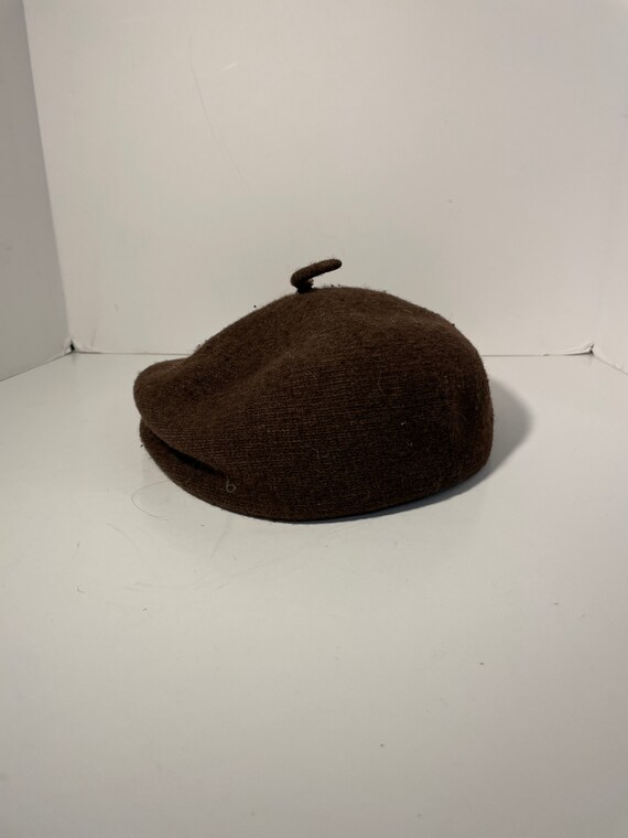 Vintage Child's Brown Wool Beret Small - image 2