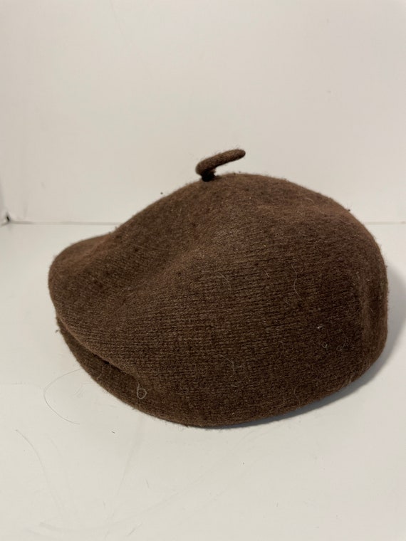 Vintage Child's Brown Wool Beret Small - image 3