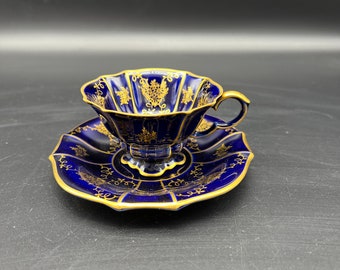 Linder Kueps Bavaria Echt Cobalt #154 Demitasse Cup and Saucer