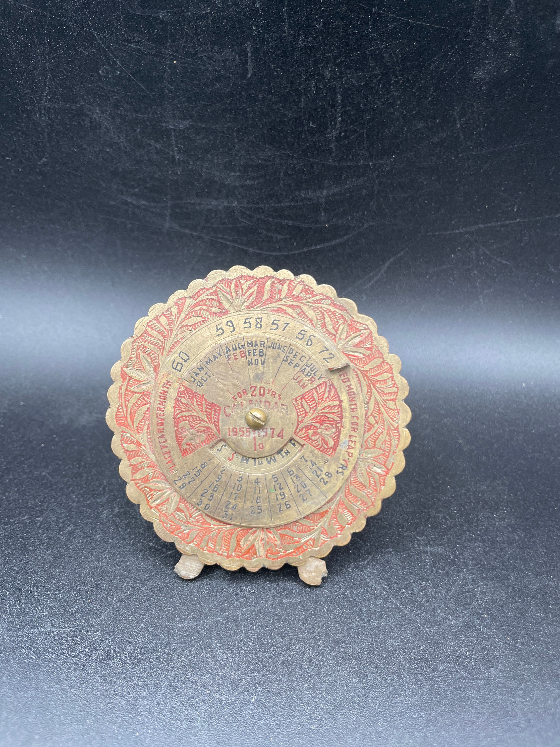Brass 20 Year Calendar 1955 1974 Spin a Dial to Month - Etsy