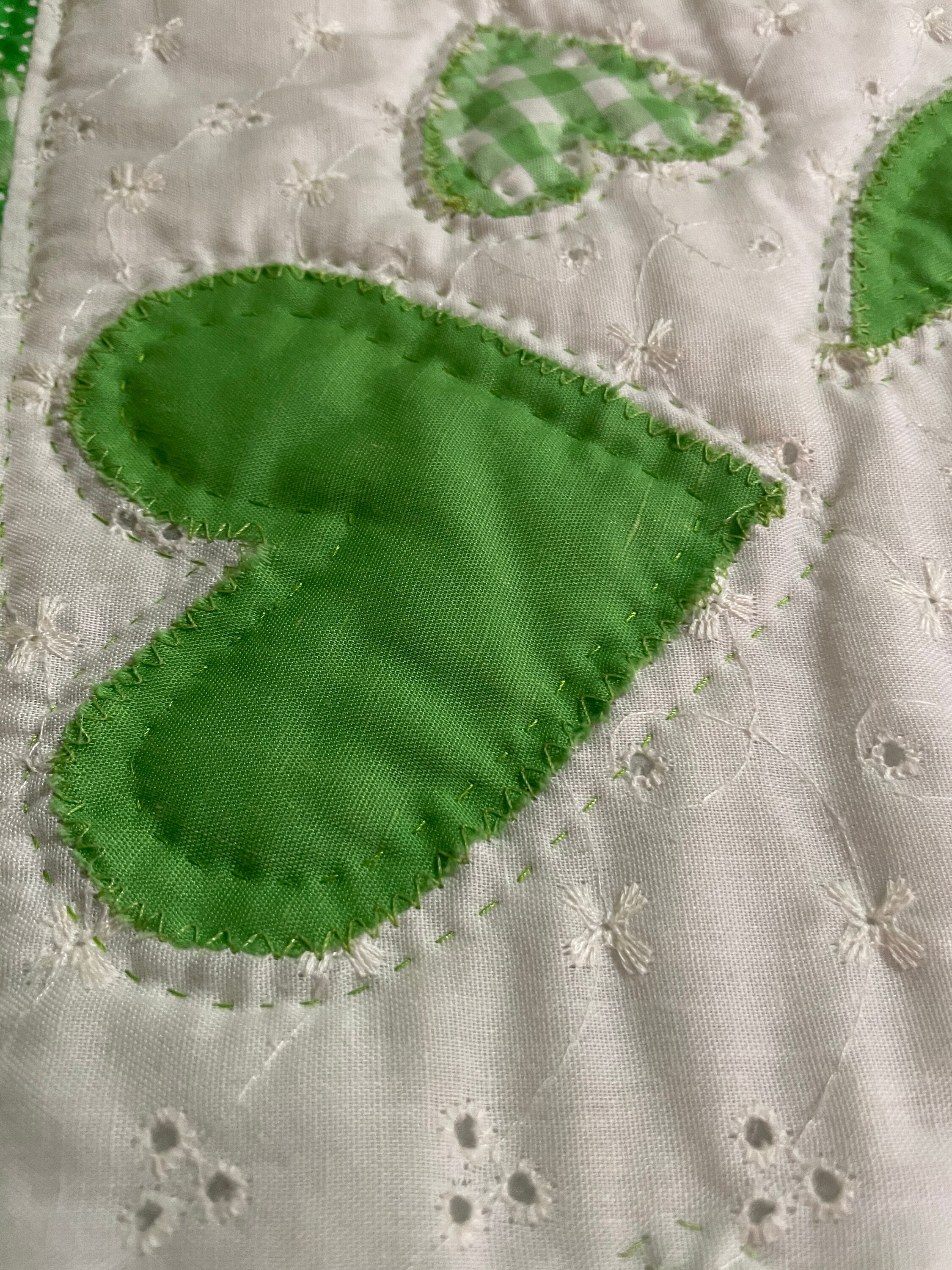 Lovely Green and Yellow Quilt Bedspread Hand and Machine Etsy