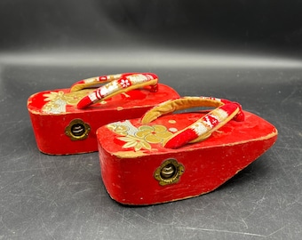 maiko Vintage Maiko Okobo Pokkuri Kimono Sandals Shoes Japanese