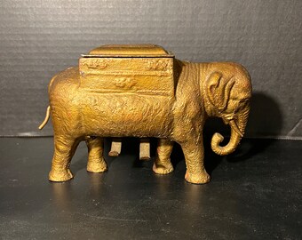 elephant cigarette dispenser RARE Antique Cast Iron Mechanical Elephant Cigarette Dispenser