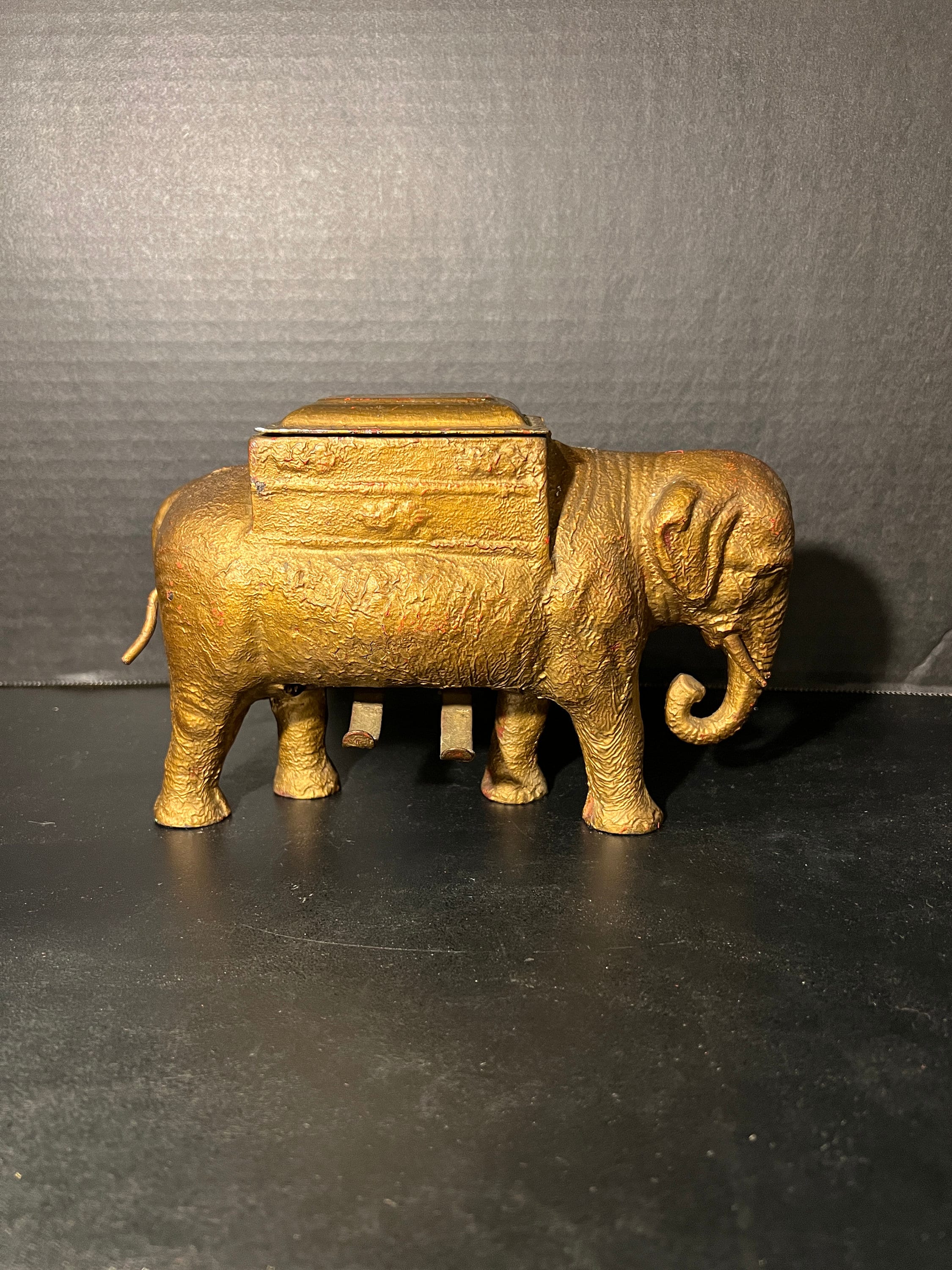 RARE Antique Cast Iron Mechanical Elephant Cigarette Dispenser