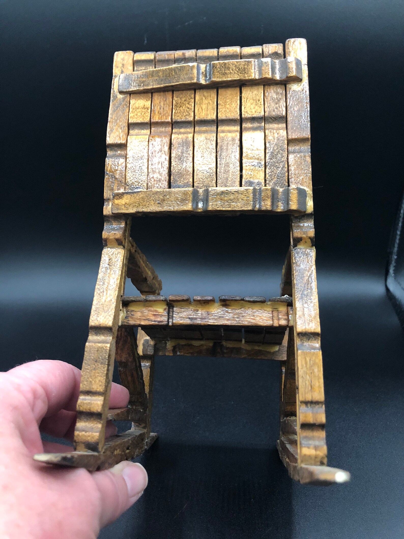 Hand Made Folk Art Rocking Chair from Clothespins Etsy