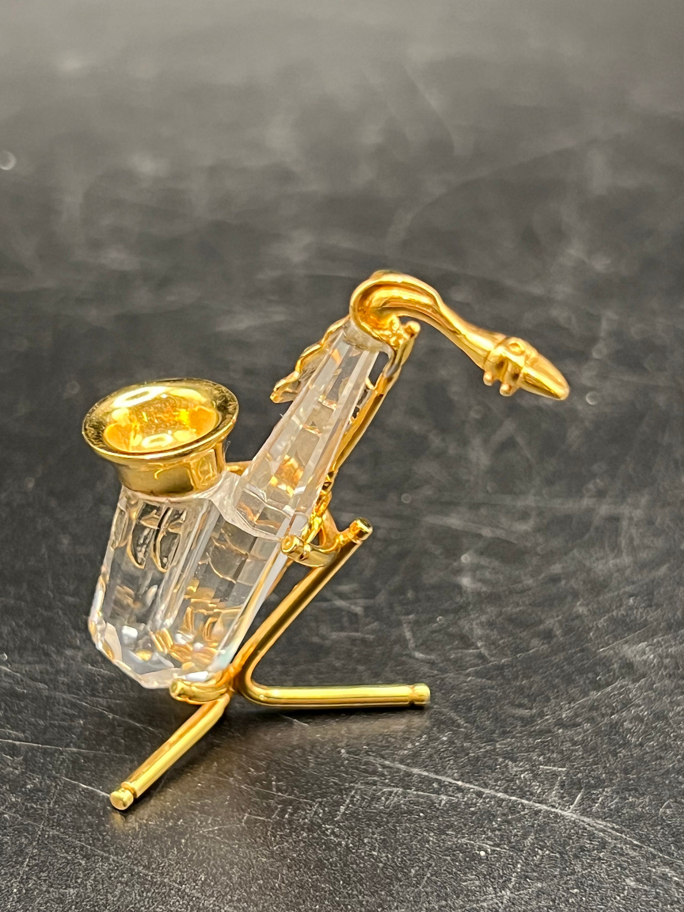 Tiny Swarovski Crystal Saxophone With Stand - Etsy Canada