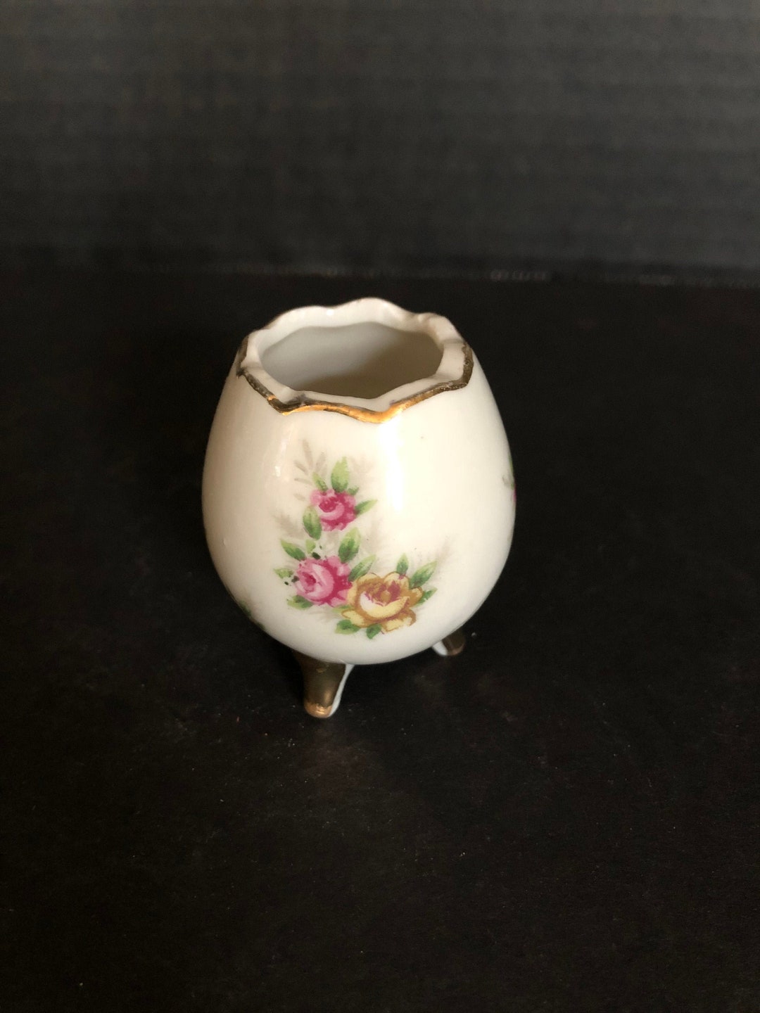 Victorian Footed Toothpick Holder Floral Design Etsy
