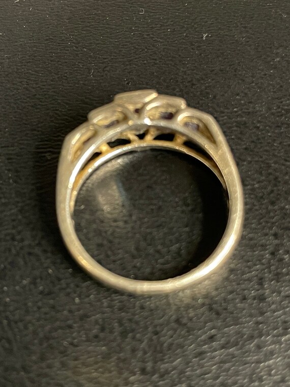 Vintage 5 Stone Amethyst Ring Size 10 - image 6