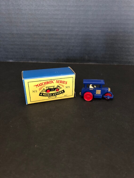 NO 1 Details about / MATCHBOX 1988 Blue ROAD ROLLER MOKO LESNEY