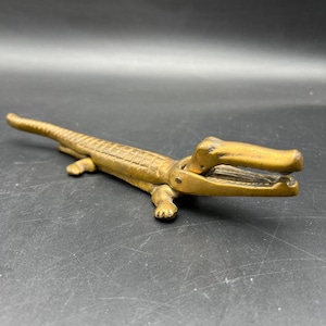 Vintage Brass Alligator Nutcracker 8 Inches Long