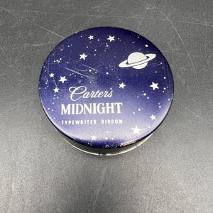 Vintage Typewriter Tin by Carter's Midnight Typewriter Ribbon 1930's