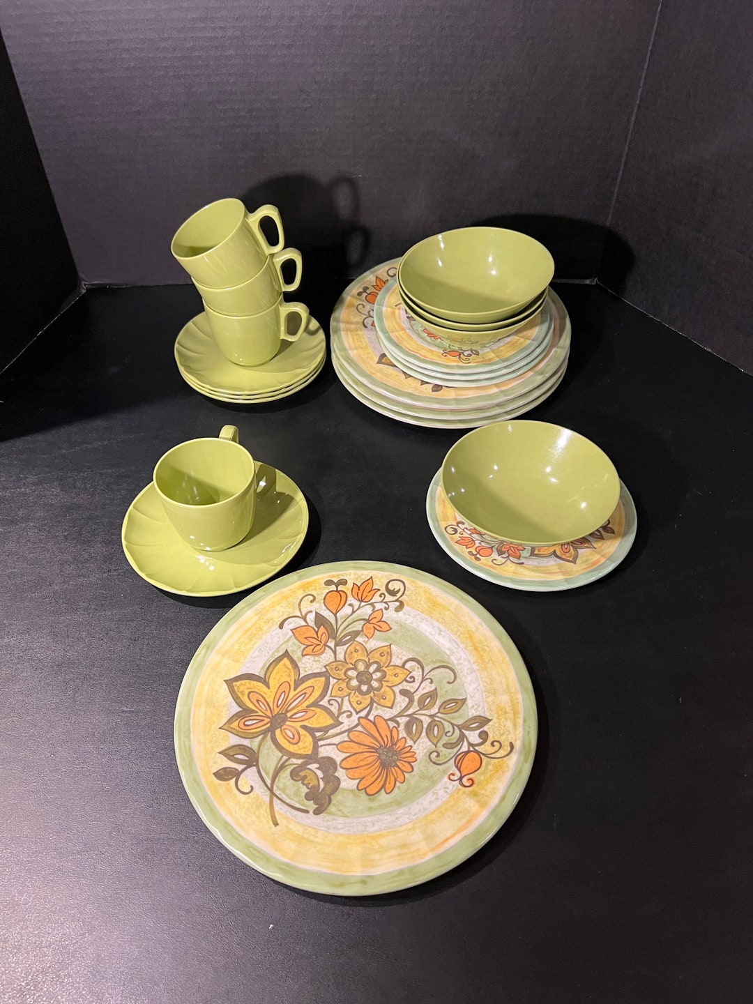 Prolon Melamine Melmac Dinnerware 5 Piece Place Setting 4 Etsy