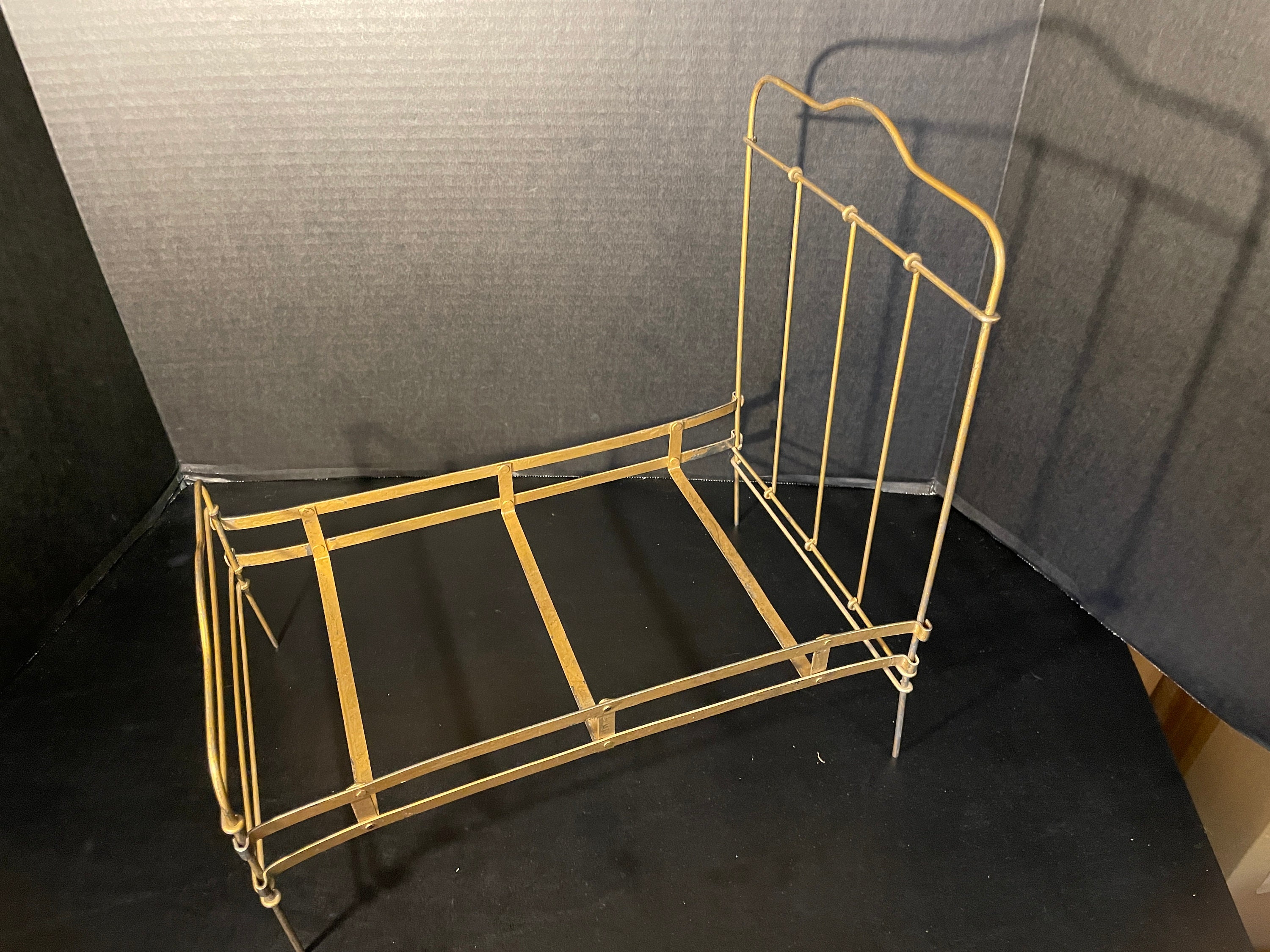 Antique Metal Doll Bed With Bedding 1910 1920 Etsy