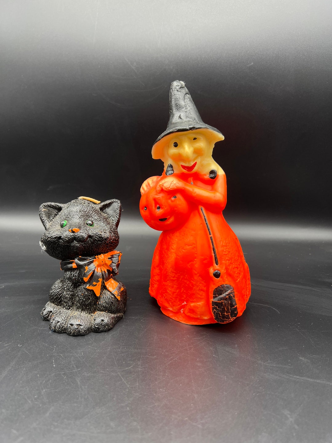 Gurley Witch Candle 1960's and Black Cat Candle Etsy