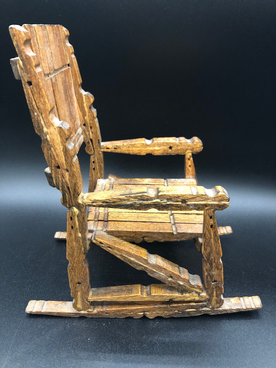 Hand Made Folk Art Rocking Chair from Clothespins Etsy