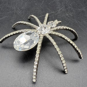 Large Rhinestone Spider Brooch 3.5 Inches image 4