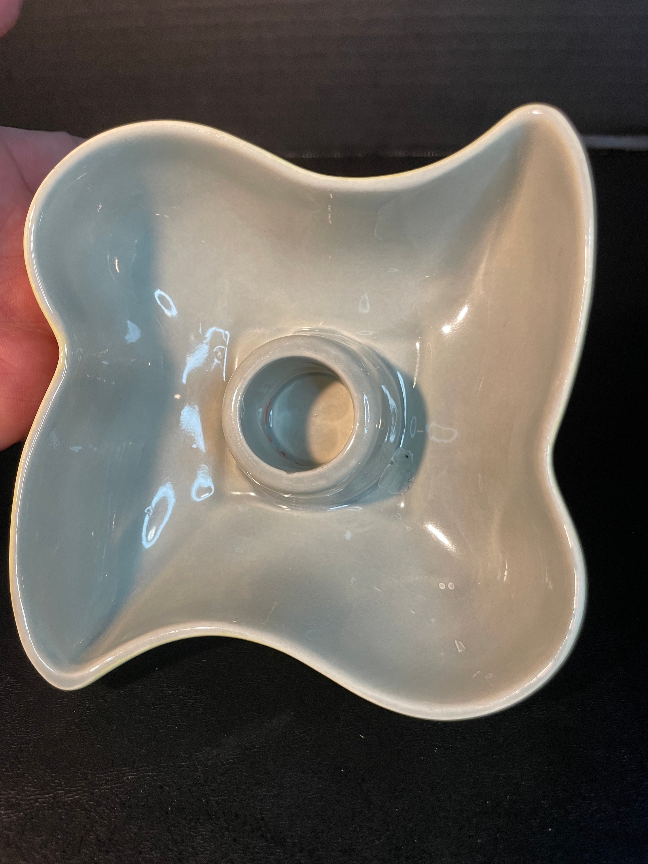 MCM Red Wing Pottery Candle Holders B1411 Brilliant Yellow Etsy