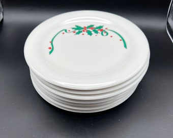 vintage Tupperware Christmas plates, red & green square holiday plates set