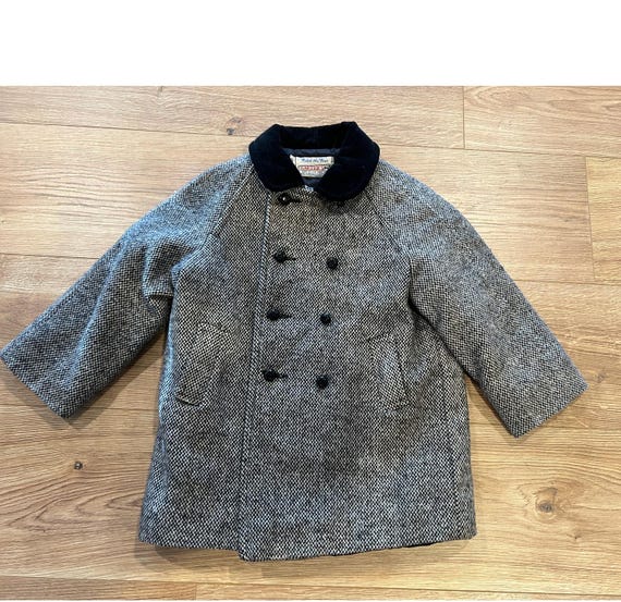 Vintage Carters Toddler Boys Houndstooth Coat Size 4