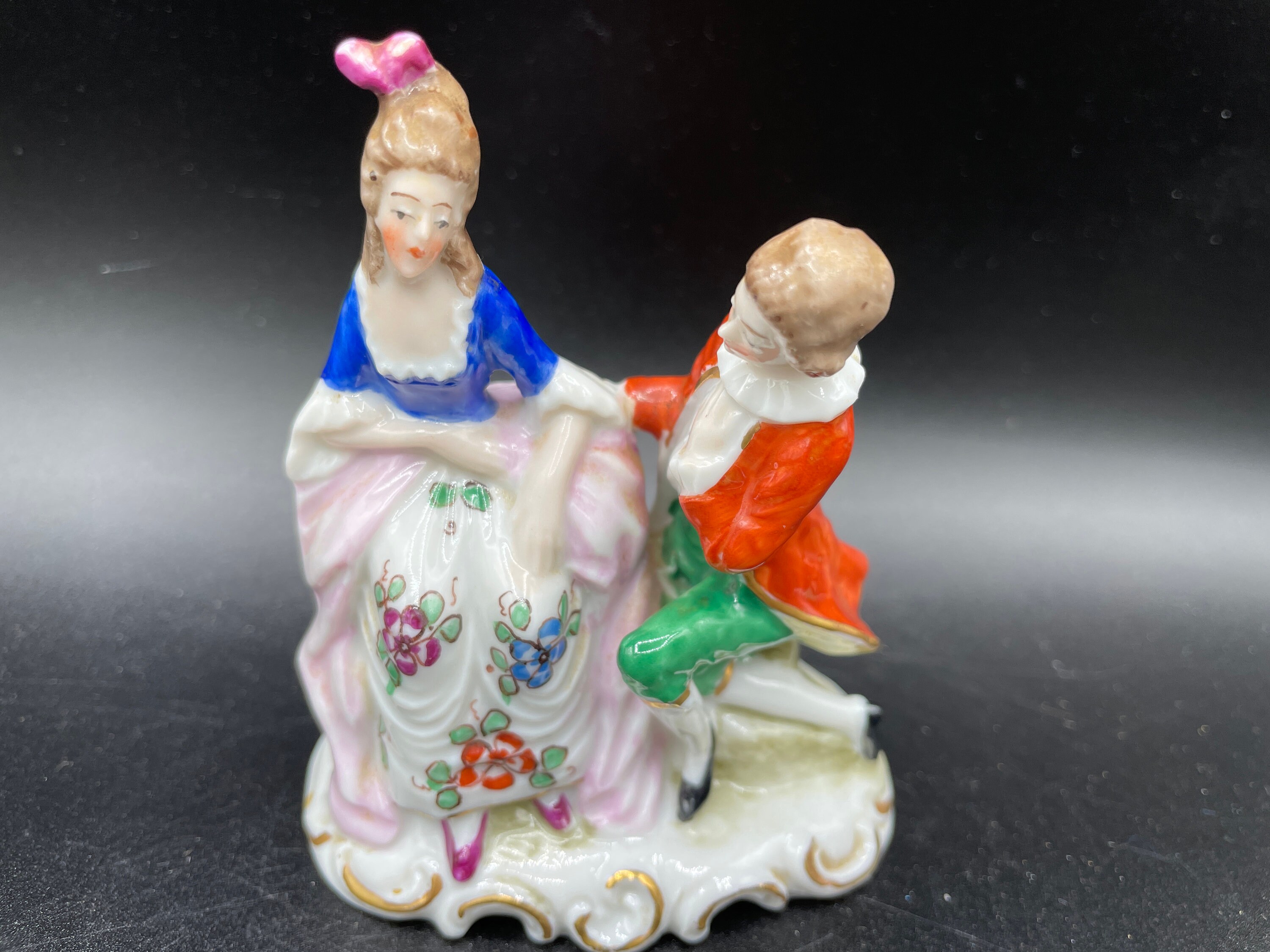 Figurine Miniature Pianiste En Porcelaine Capodimonte - Vintage