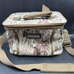 Jordache 1980&#39;s Floral Travel Makeup Bag Train Case