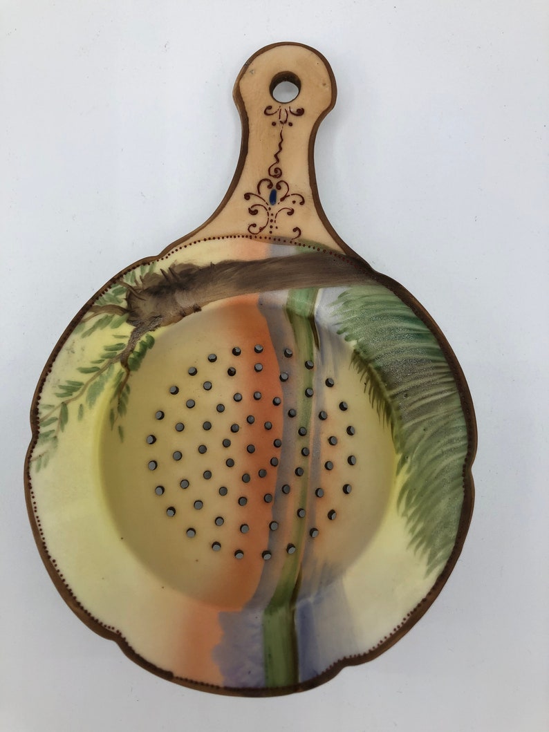 Antique Nippon Tea Strainer 1910's1920's Hand Painted Etsy
