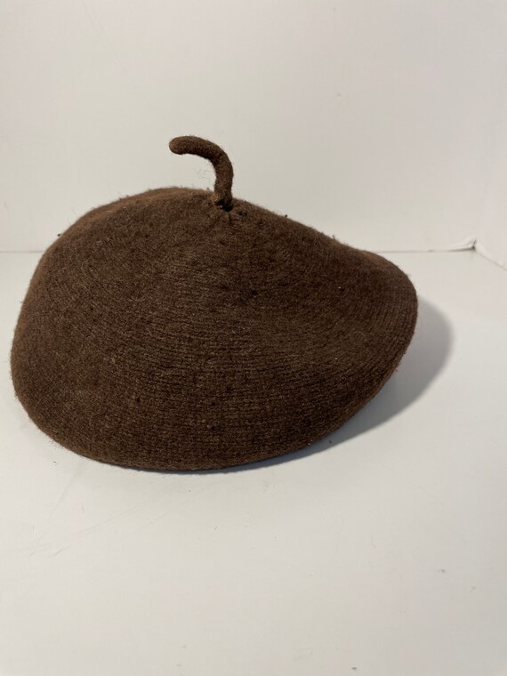 Vintage Child's Brown Wool Beret Small - image 5