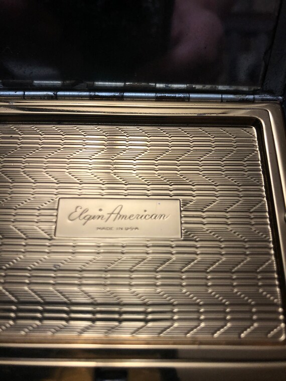 Vintage Elgin American Powder Compact Silver Copp… - image 7