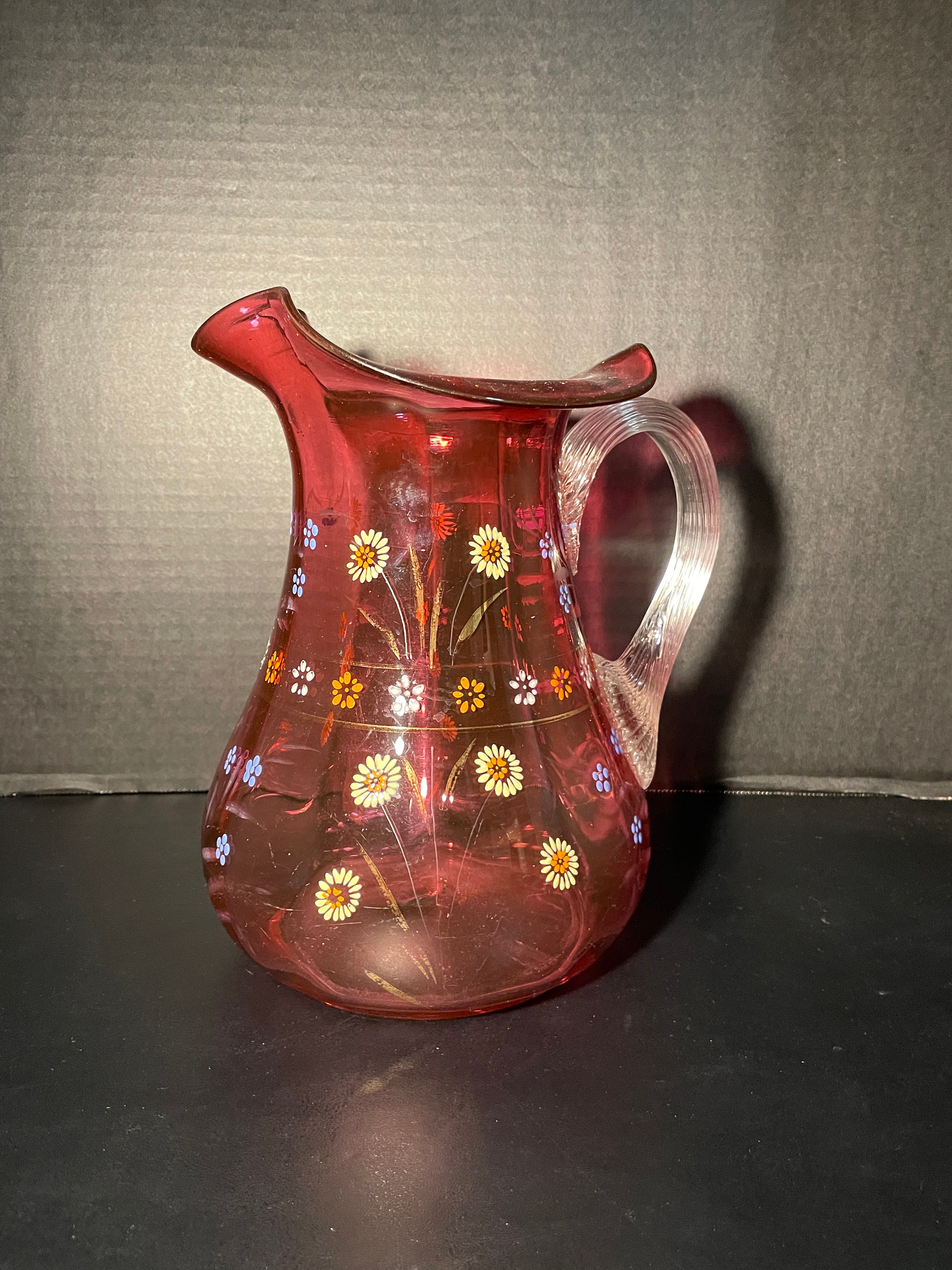Antique Victorian Glass Lemonade Set - Etsy