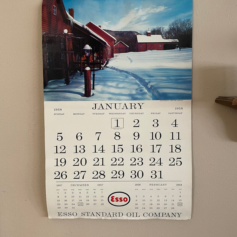 1958 Calendar - Etsy