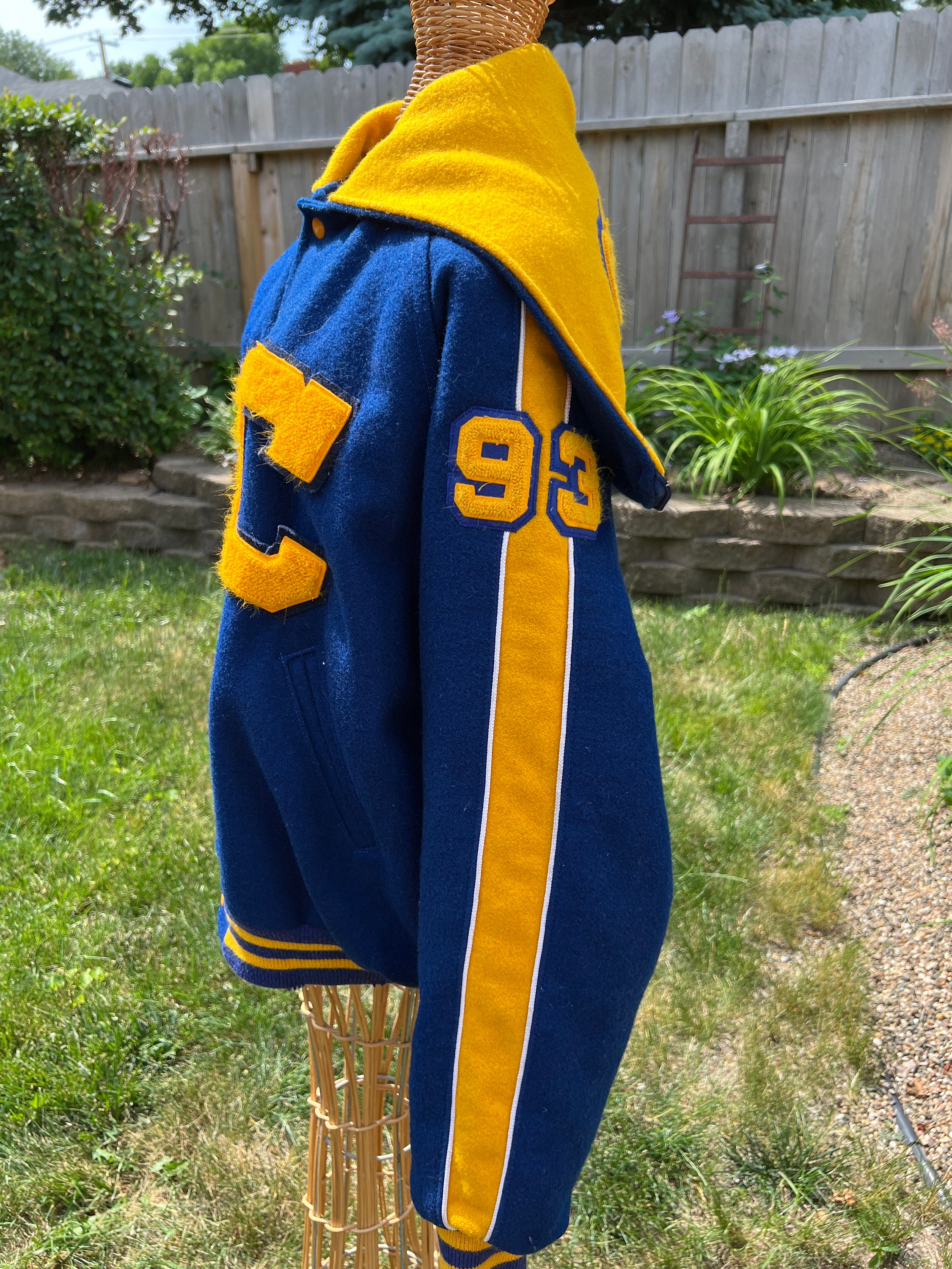 Blue and gold varsity jacket discount