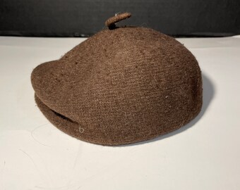 Vintage Child's Brown Wool Beret Small