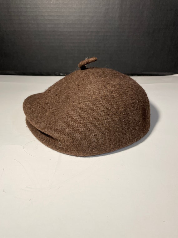 Vintage Child's Brown Wool Beret Small - image 1