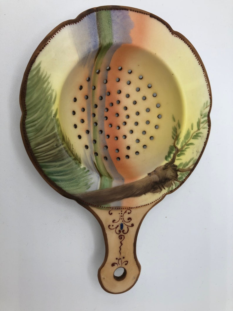 Antique Nippon Tea Strainer 1910's1920's Hand Painted Etsy