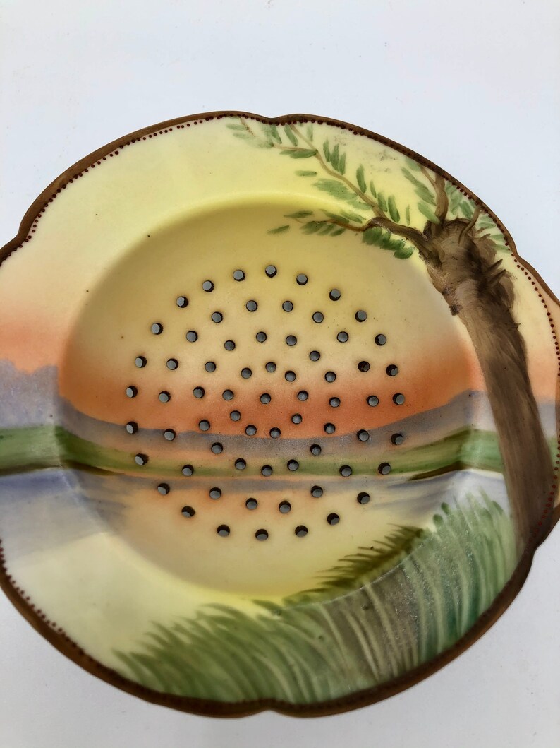 Antique Nippon Tea Strainer 1910's1920's Hand Painted Etsy