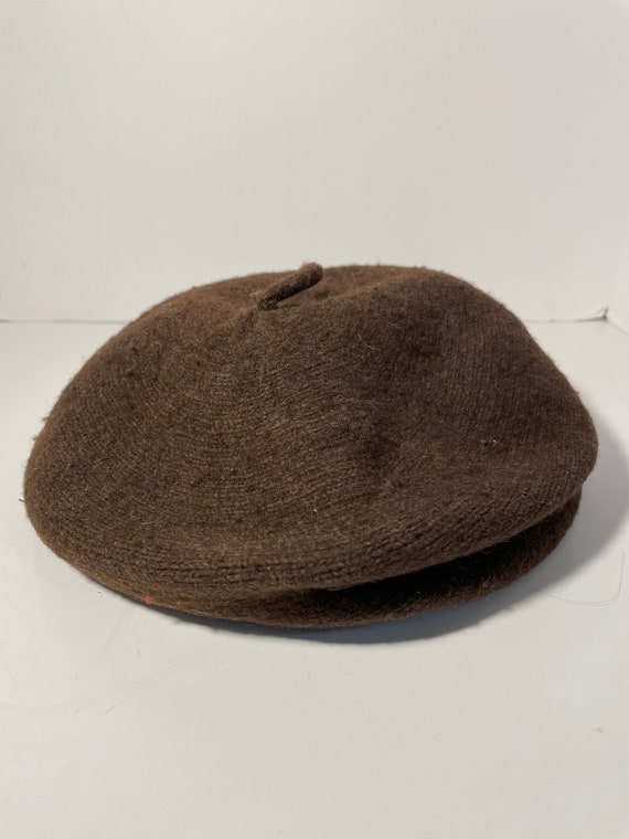 Vintage Child's Brown Wool Beret Small - image 4