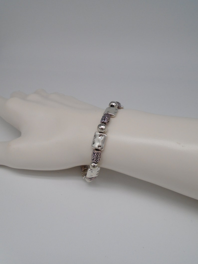 Womens Handmade Jewelry Tibetan silver 7 inch bracelet with Amethyst and rose quartz earrings set fashion jewelry art deco jewelry