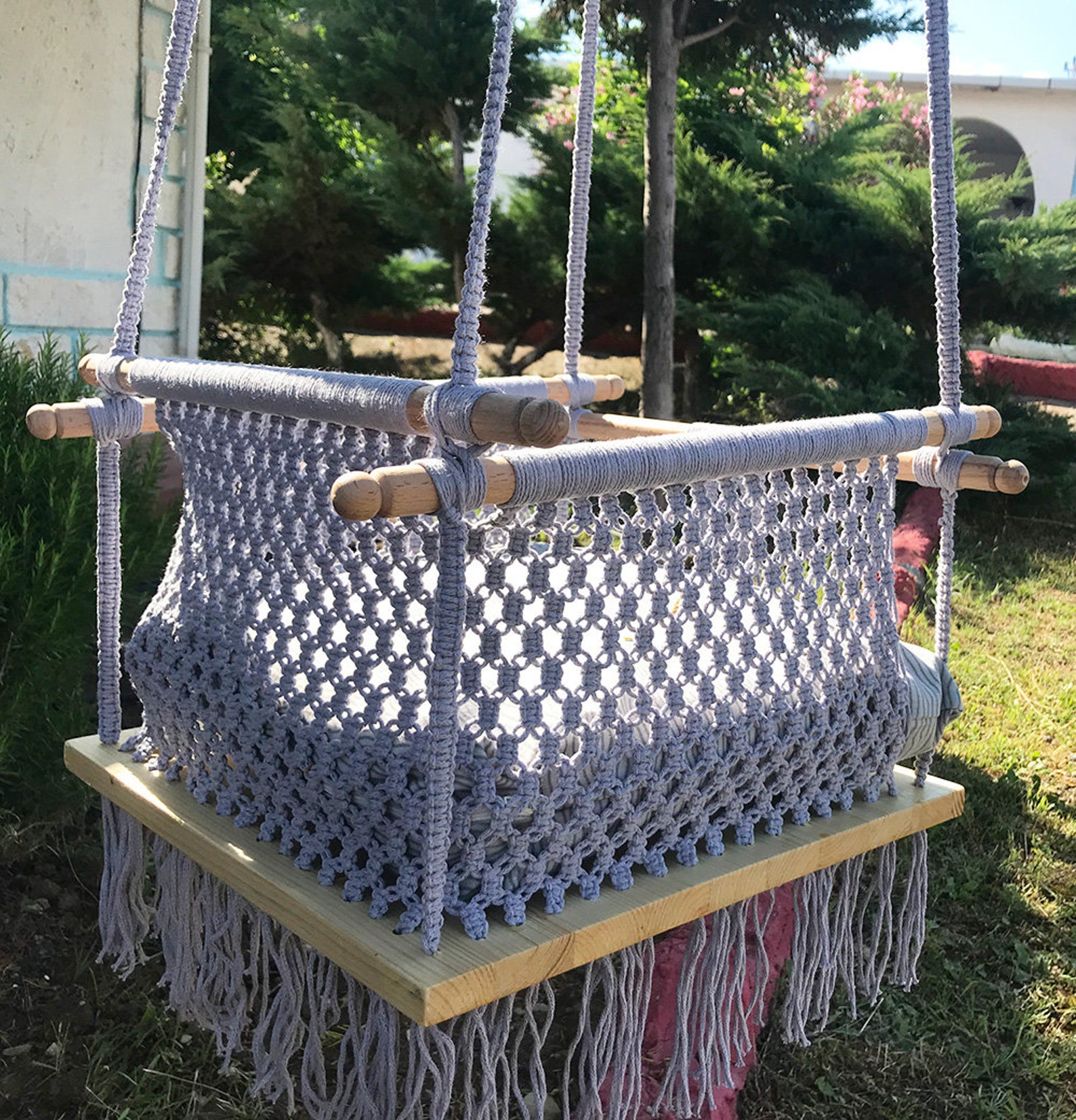 macrame swing set