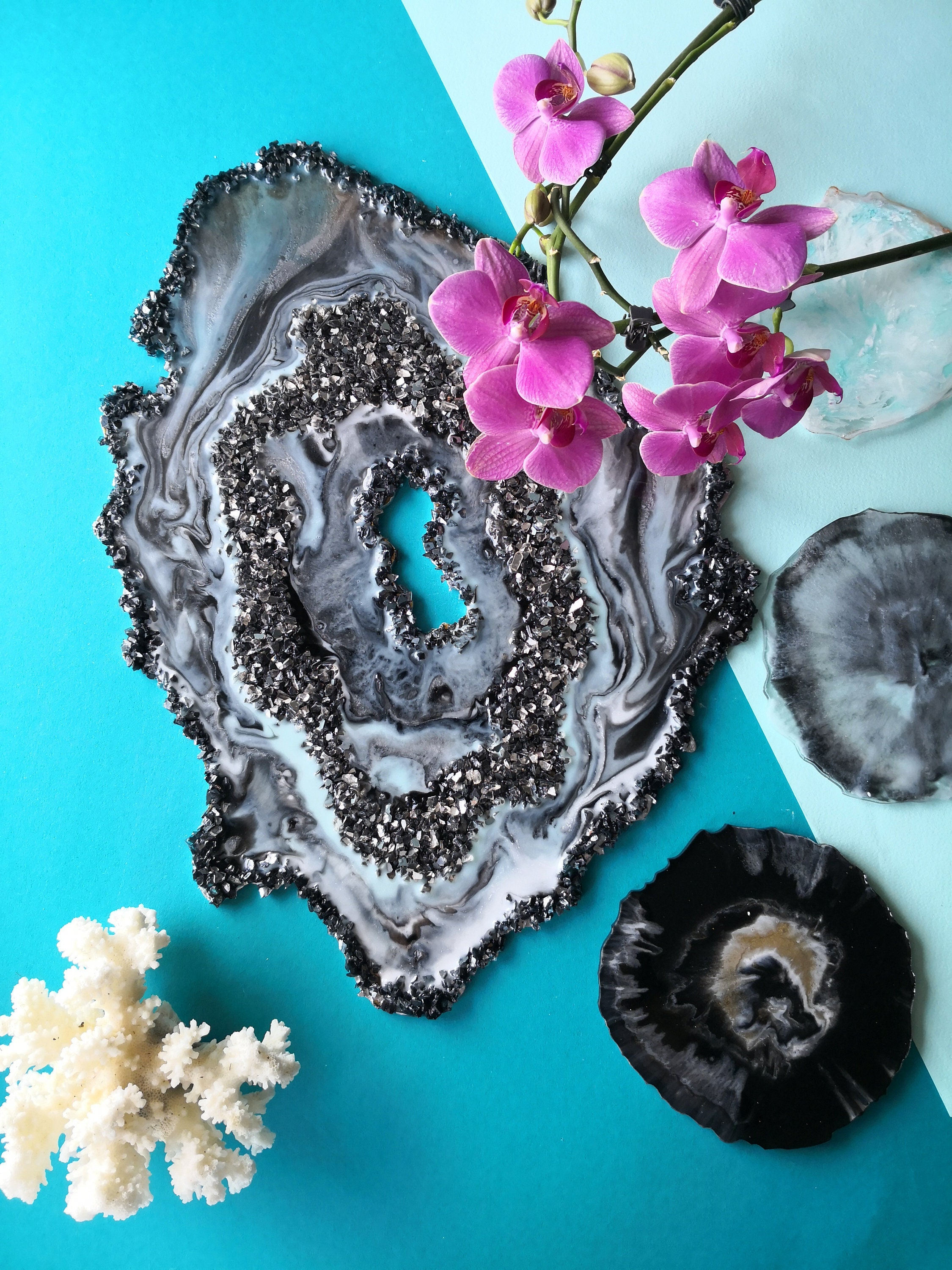 Epoxy Resin Geode Art Epoxy Resin Art Round Resin Geode Art Etsy