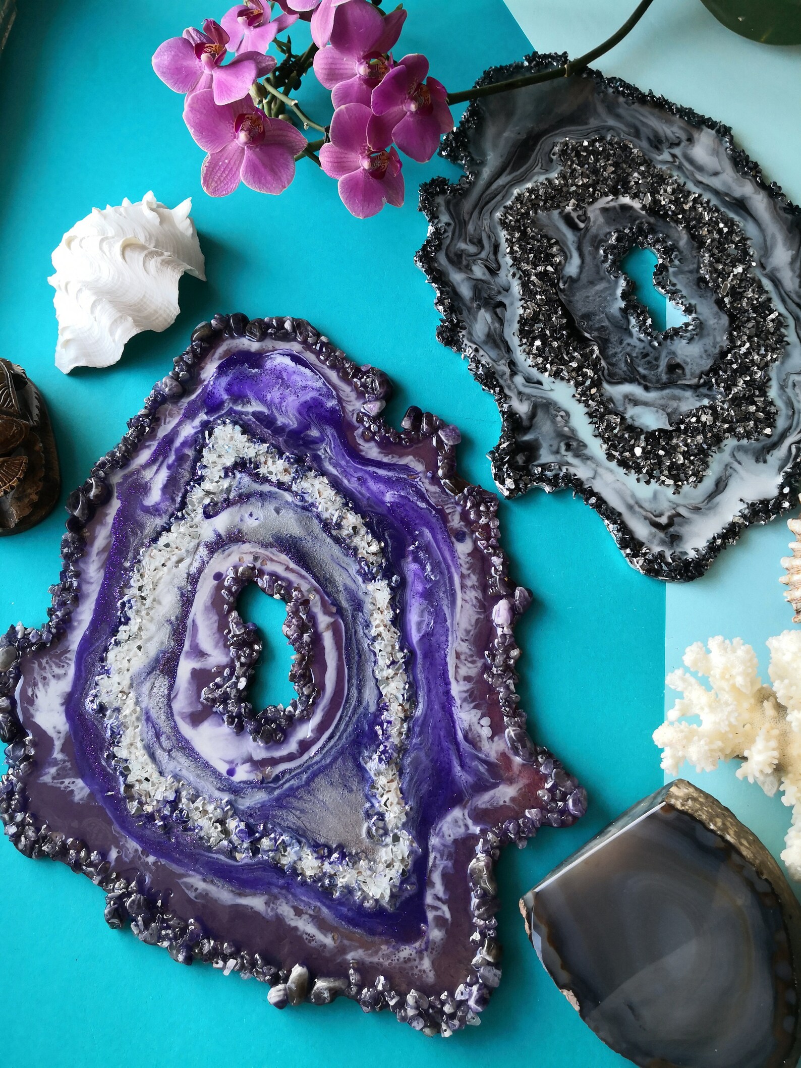 Epoxy Resin Geode Art Epoxy Resin Art Round Resin Geode Art Etsy