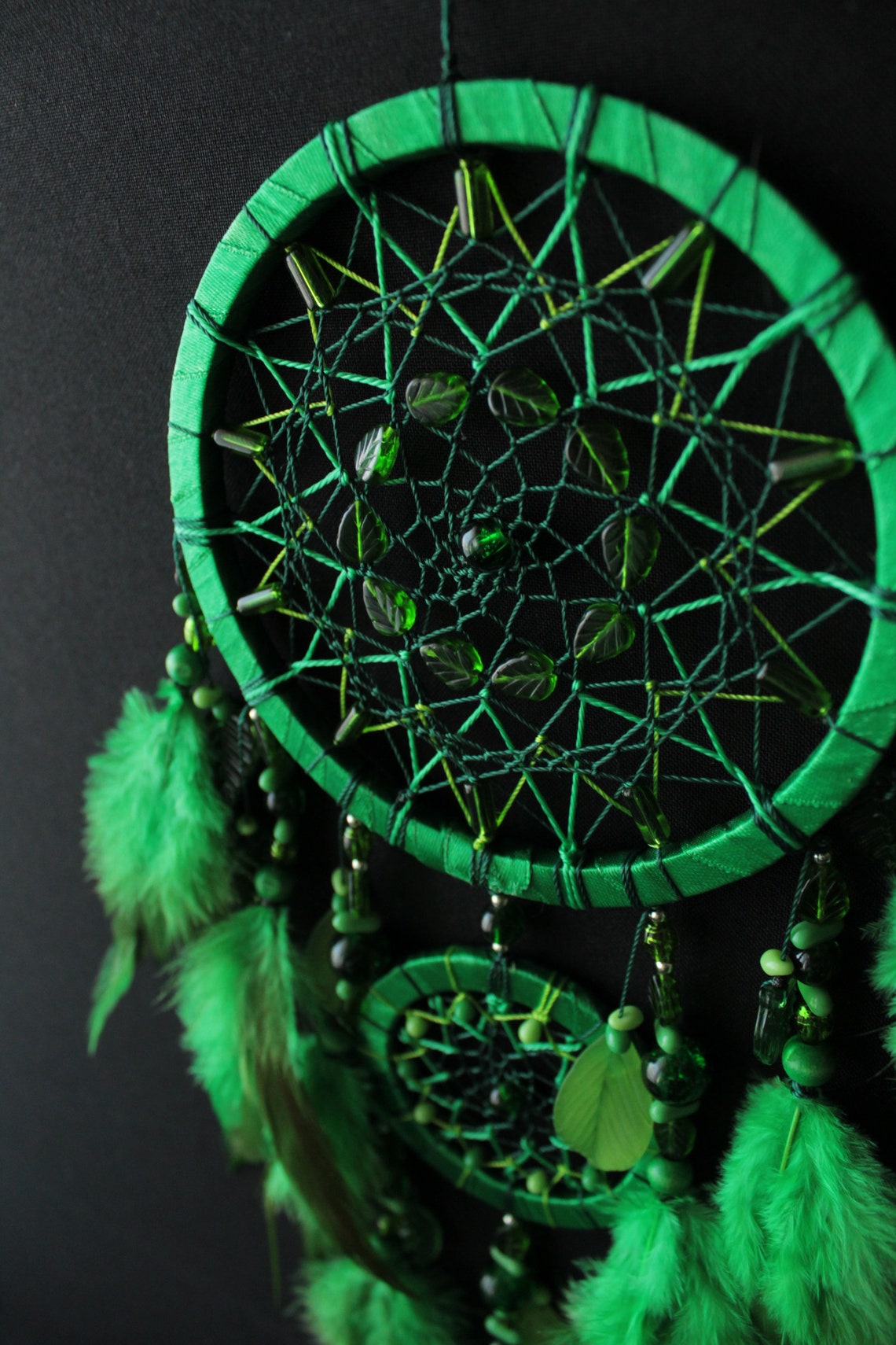 Green dream catcher small dreamcatcher home decor Etsy