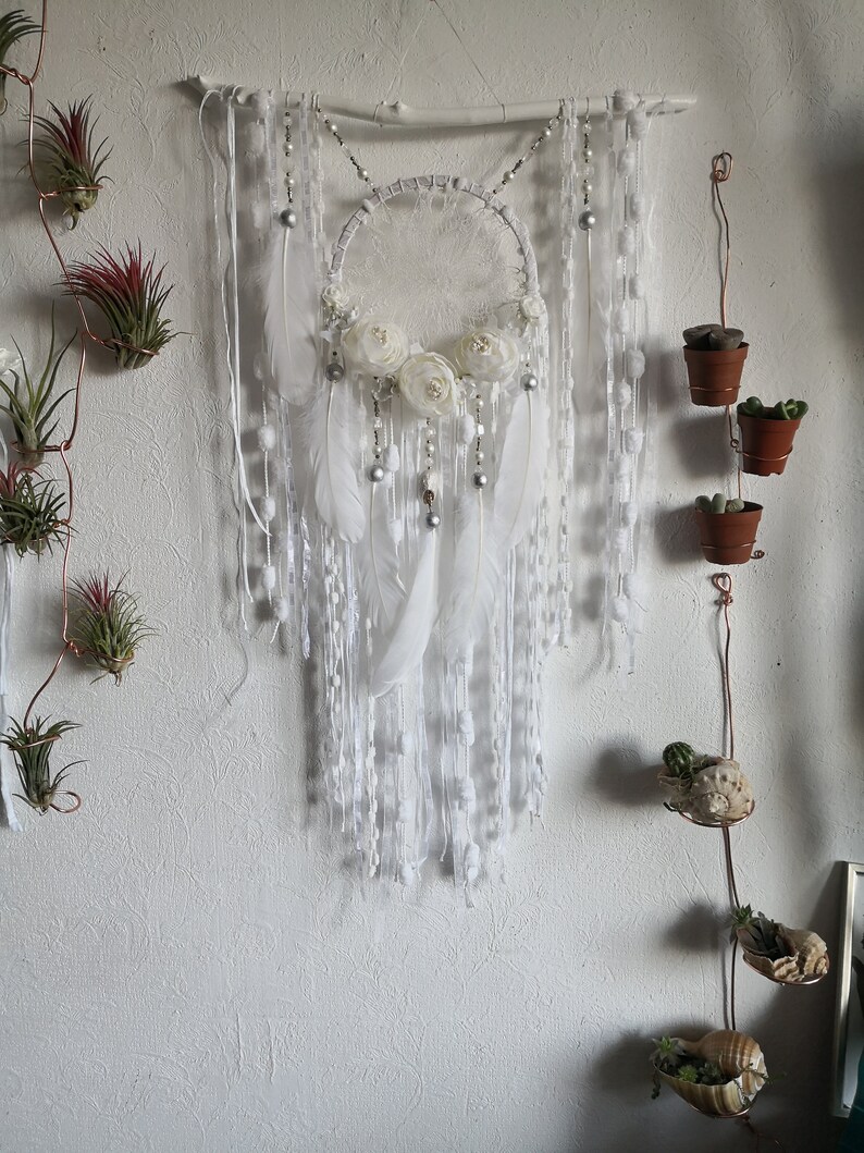 Dreamcatcher wedding Traumfanger Dreamcatcher white Dreamcatcher Crochet Dream catchers wall hanging Boho Baby Bohemian room decor
