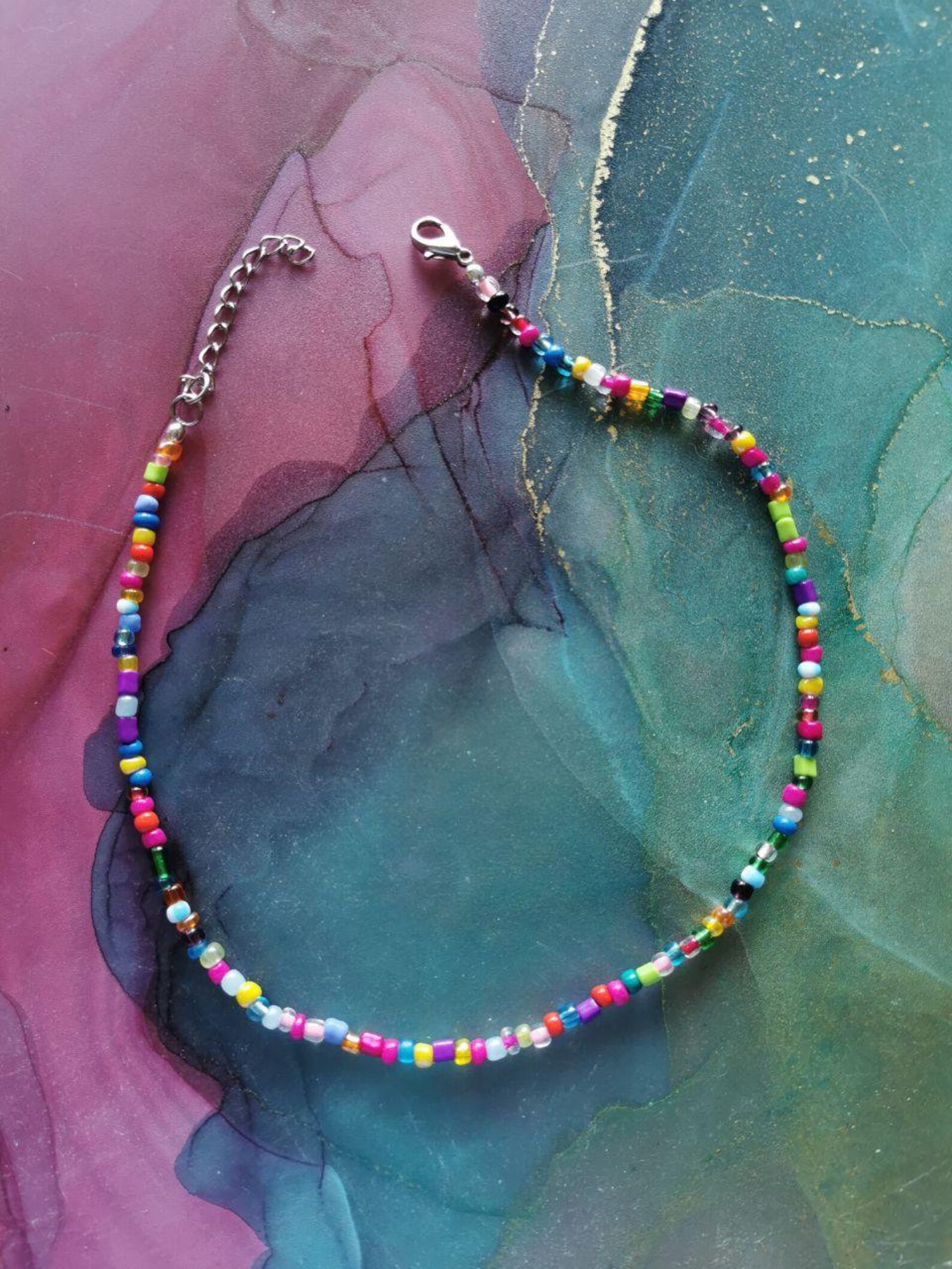 Beaded Choker Necklace Seed Beads Choker Collar Necklace Etsy