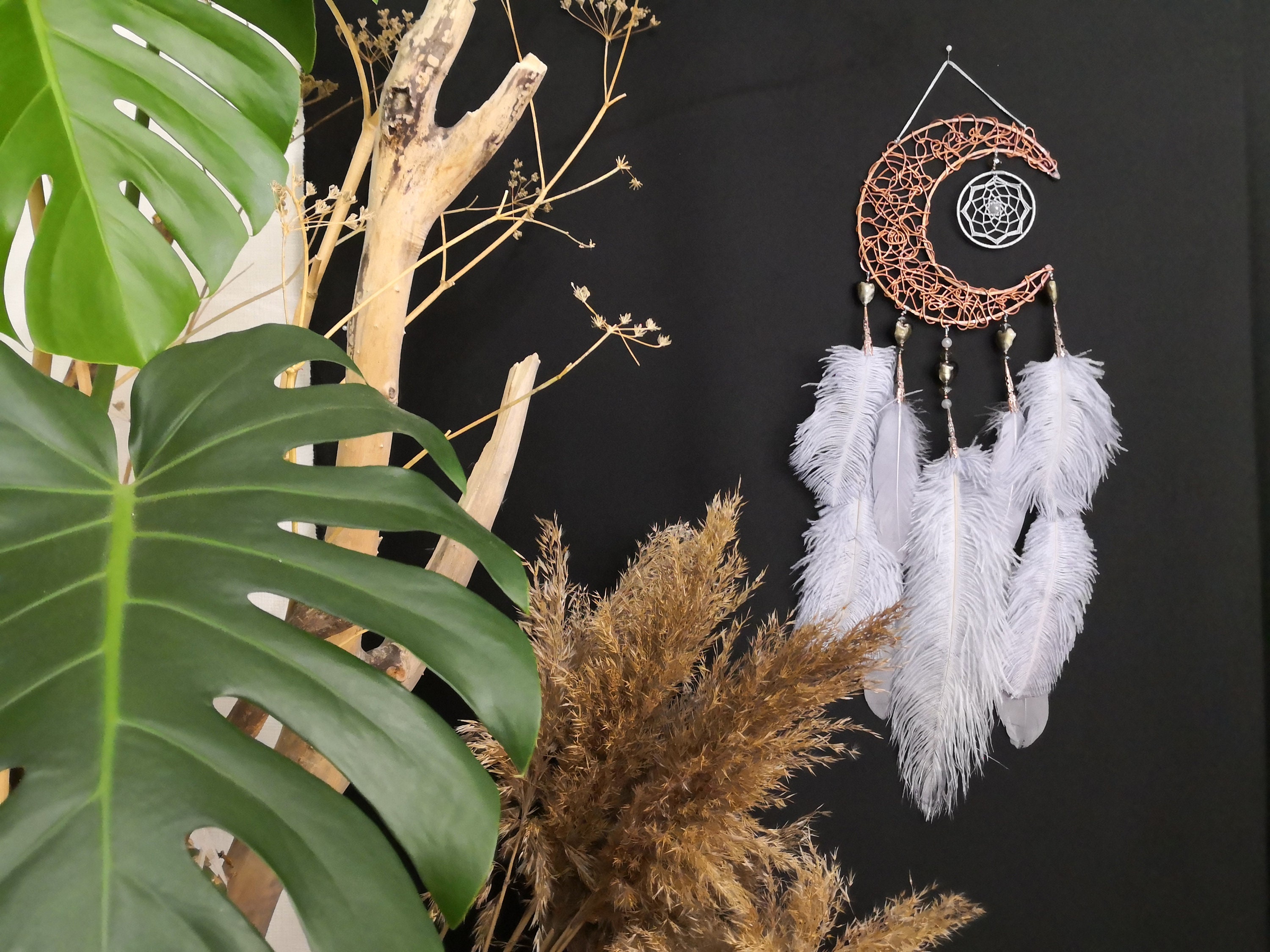 Moon Decor Wall Decorations Handmade Hammered Detailing Boho Etsy