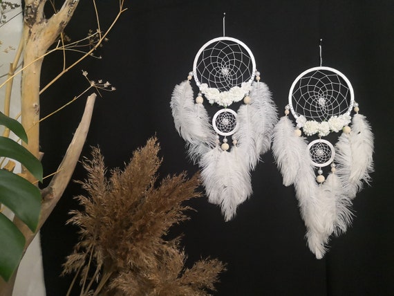 Wedding dreamcatcher, white Dreamcatcher, blanco Dream catchers wall hanging, Bohemian room decor, Traumfanger, Boho Baby, Dreamcatcher gift